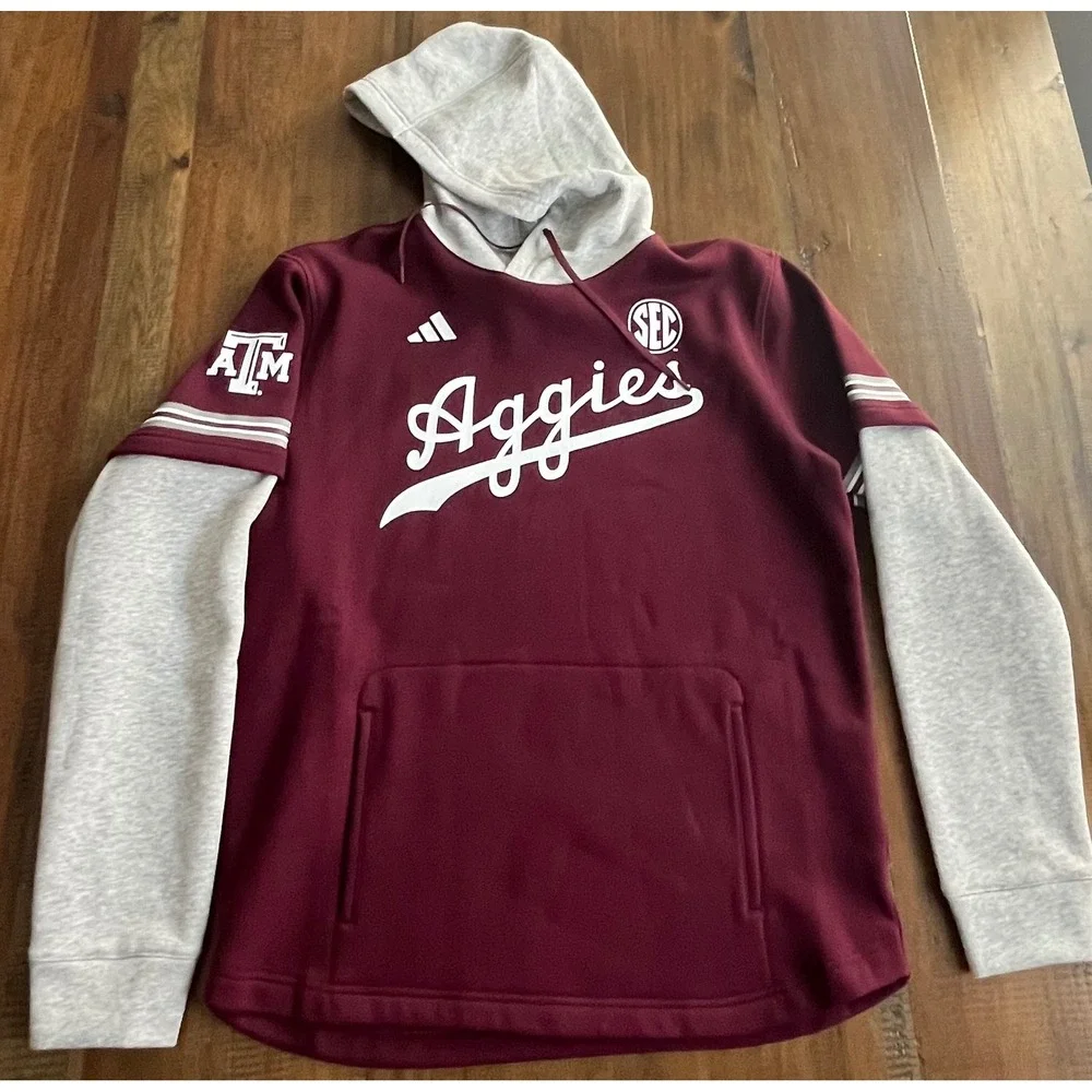 Adidas Texas A&M Aggies SEC‎ Hooded Sweatshirt Pullover Hoodie Men's Medium